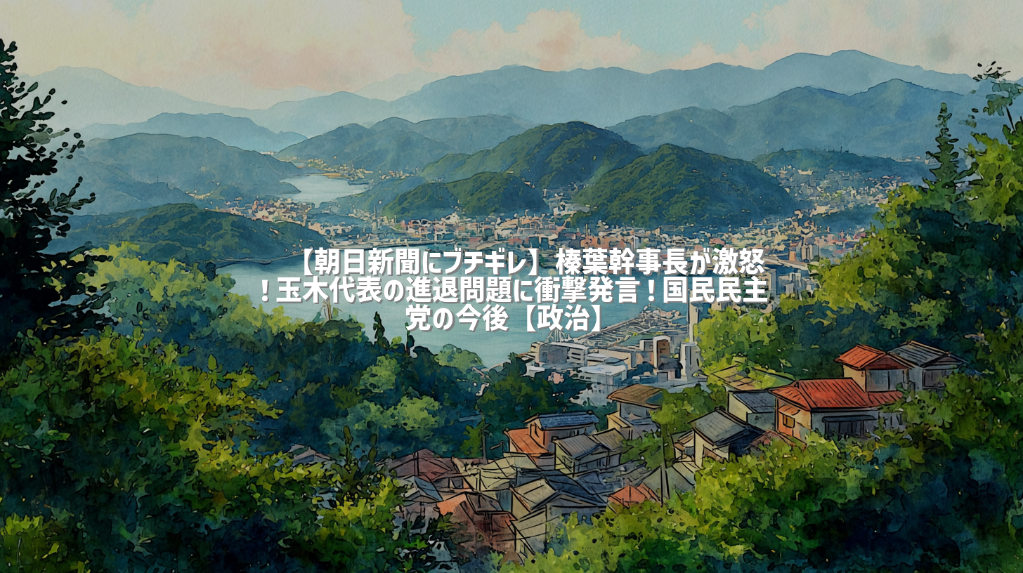🔥【朝日新聞にブチギレ】榛葉幹事長が激怒！玉木代表の進退問題に衝撃発言！国民民主党の今後【政治】
