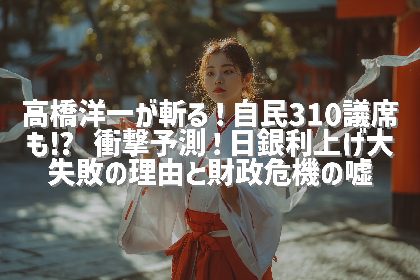 高橋洋一が斬る！自民310議席も⁉︎ 衝撃予測！日銀利上げ大失敗の理由と財政危機の嘘