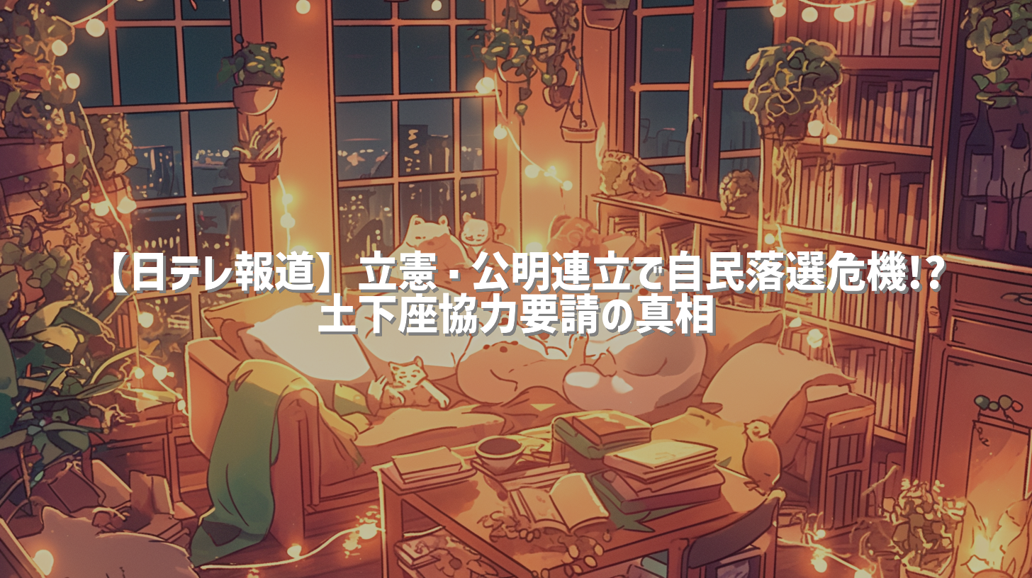 【日テレ報道】立憲・公明連立で自民落選危機!? 土下座協力要請の真相