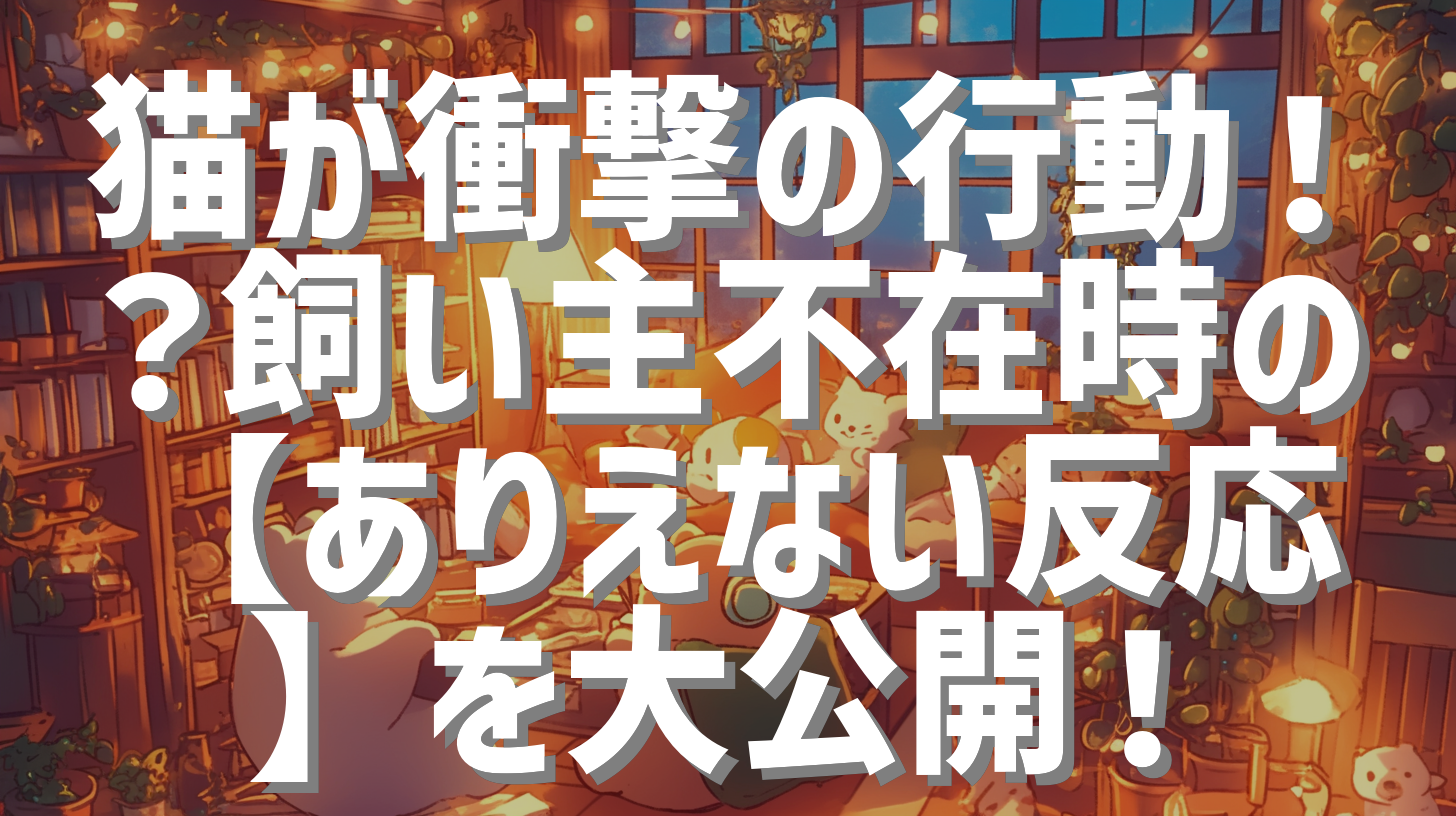 猫が衝撃の行動！？飼い主不在時の【ありえない反応】を大公開！