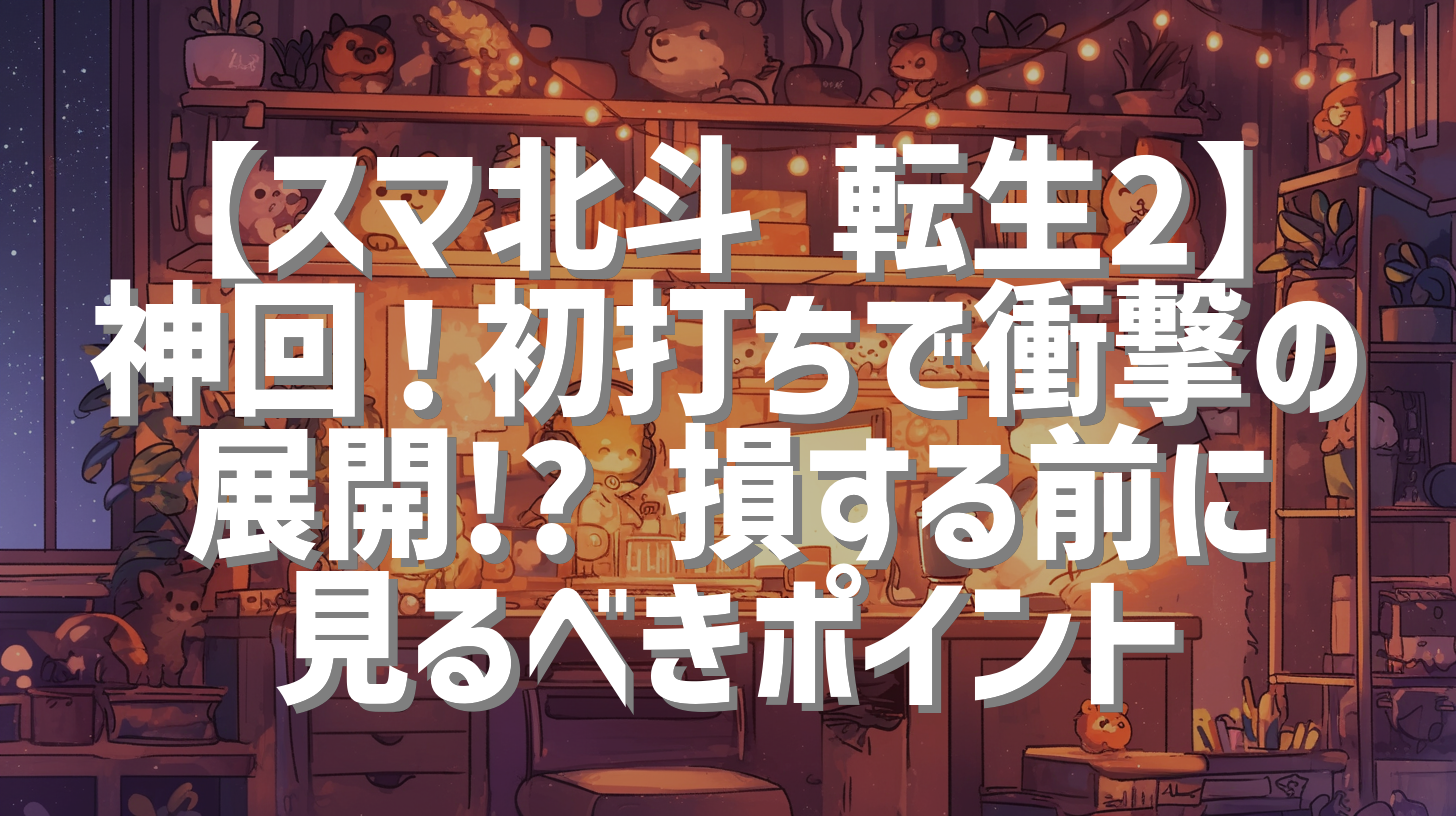 【スマ北斗 転生2】神回！初打ちで衝撃の展開!? 損する前に見るべきポイント