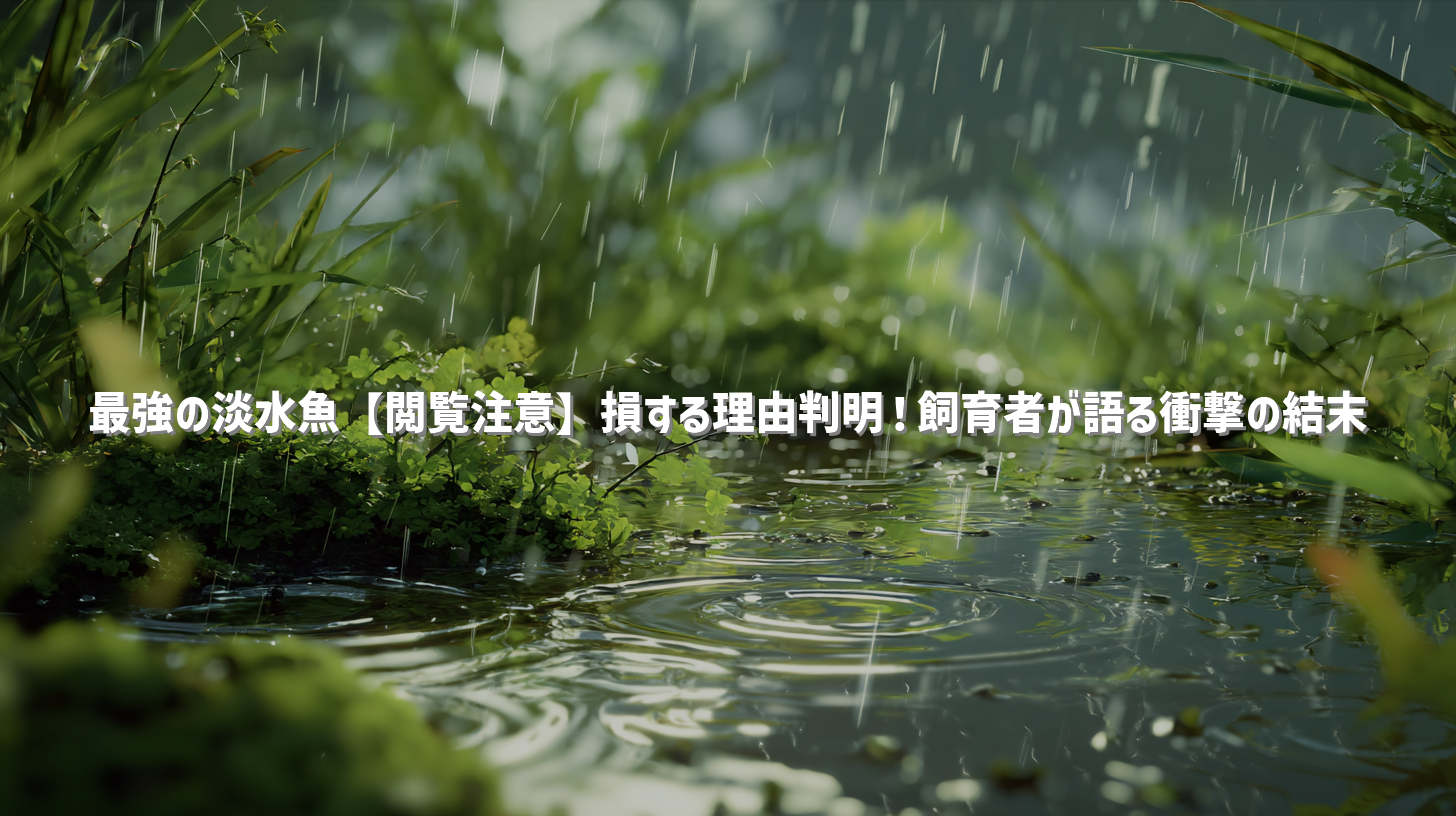 最強の淡水魚【閲覧注意】損する理由判明！飼育者が語る衝撃の結末