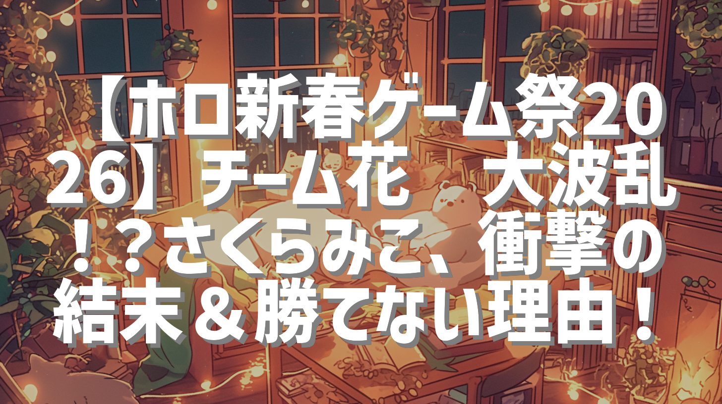 【ホロ新春ゲーム祭2026】チーム花🌸大波乱！？さくらみこ、衝撃の結末＆勝てない理由！