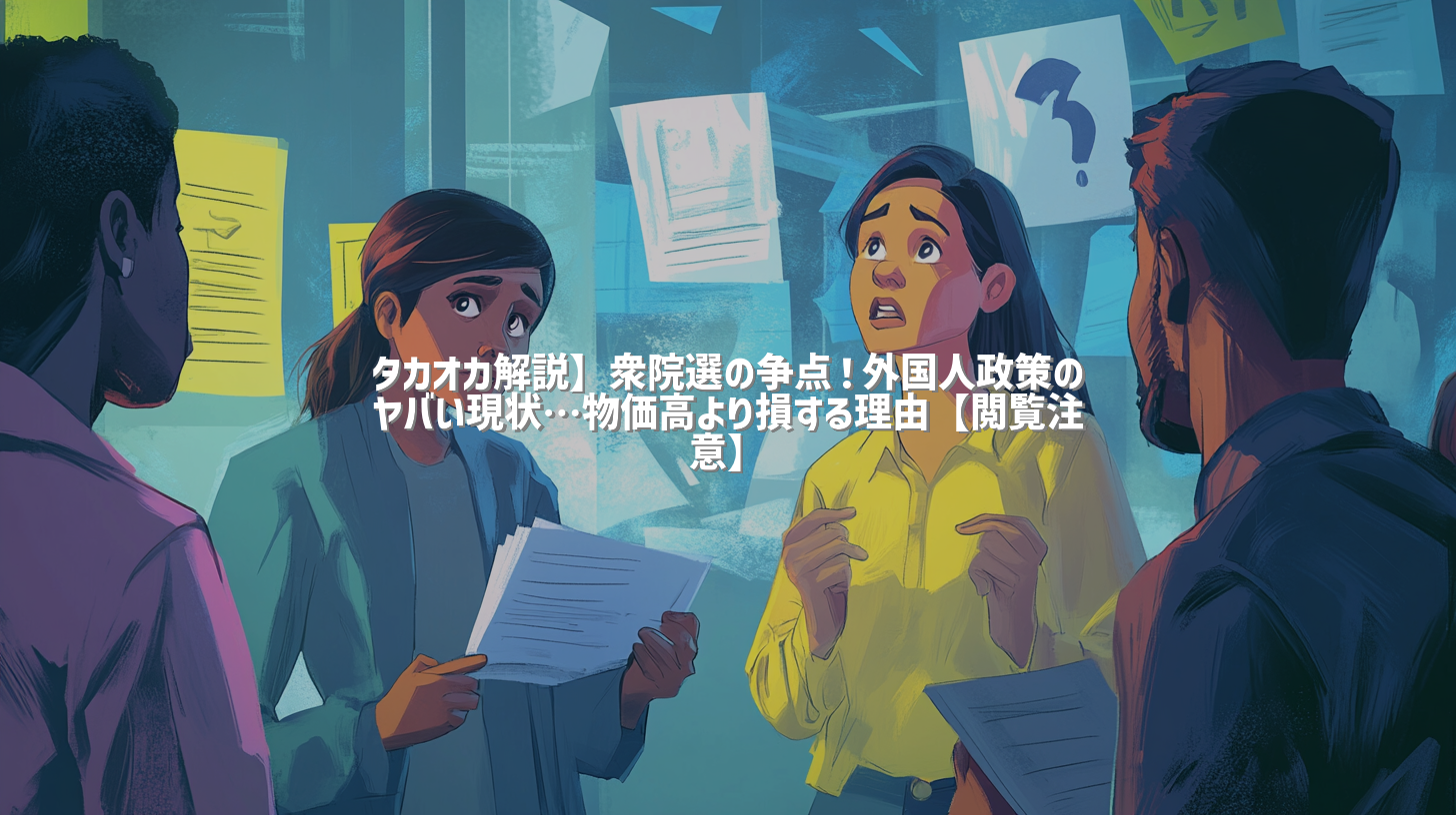 タカオカ解説】衆院選の争点！外国人政策のヤバい現状…物価高より損する理由【閲覧注意】