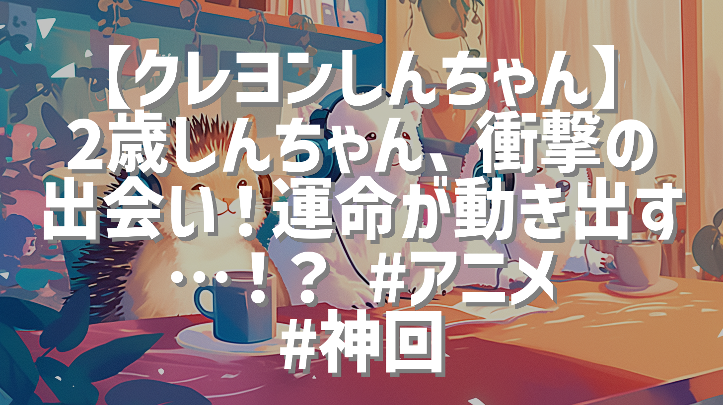 【クレヨンしんちゃん】2歳しんちゃん、衝撃の出会い！運命が動き出す…！？ #アニメ #神回
