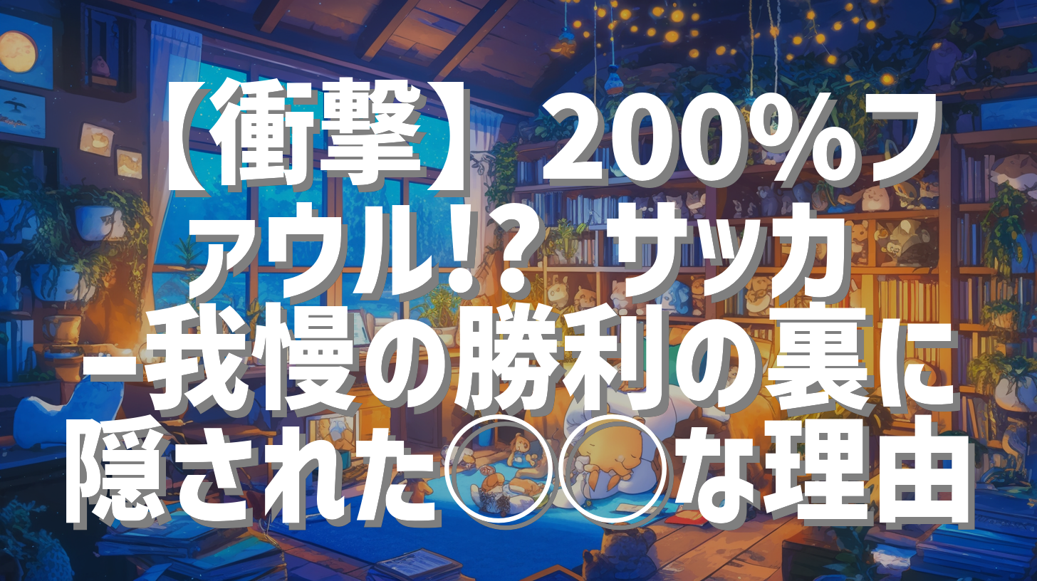 【衝撃】200%ファウル!? サッカー我慢の勝利の裏に隠された◯◯な理由