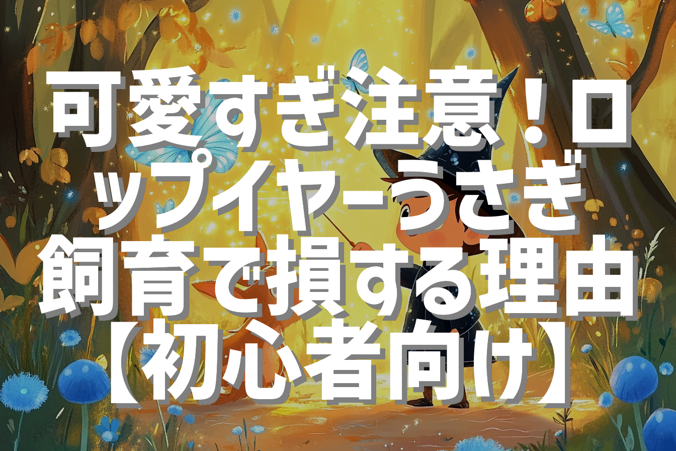 可愛すぎ注意！ロップイヤーうさぎ飼育で損する理由【初心者向け】