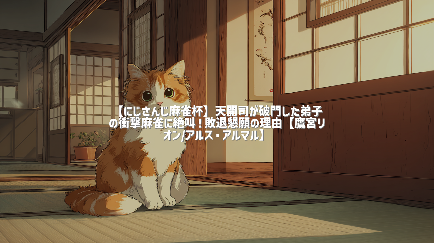 【にじさんじ麻雀杯】天開司が破門した弟子の衝撃麻雀に絶叫！敗退懇願の理由【鷹宮リオン/アルス・アルマル】