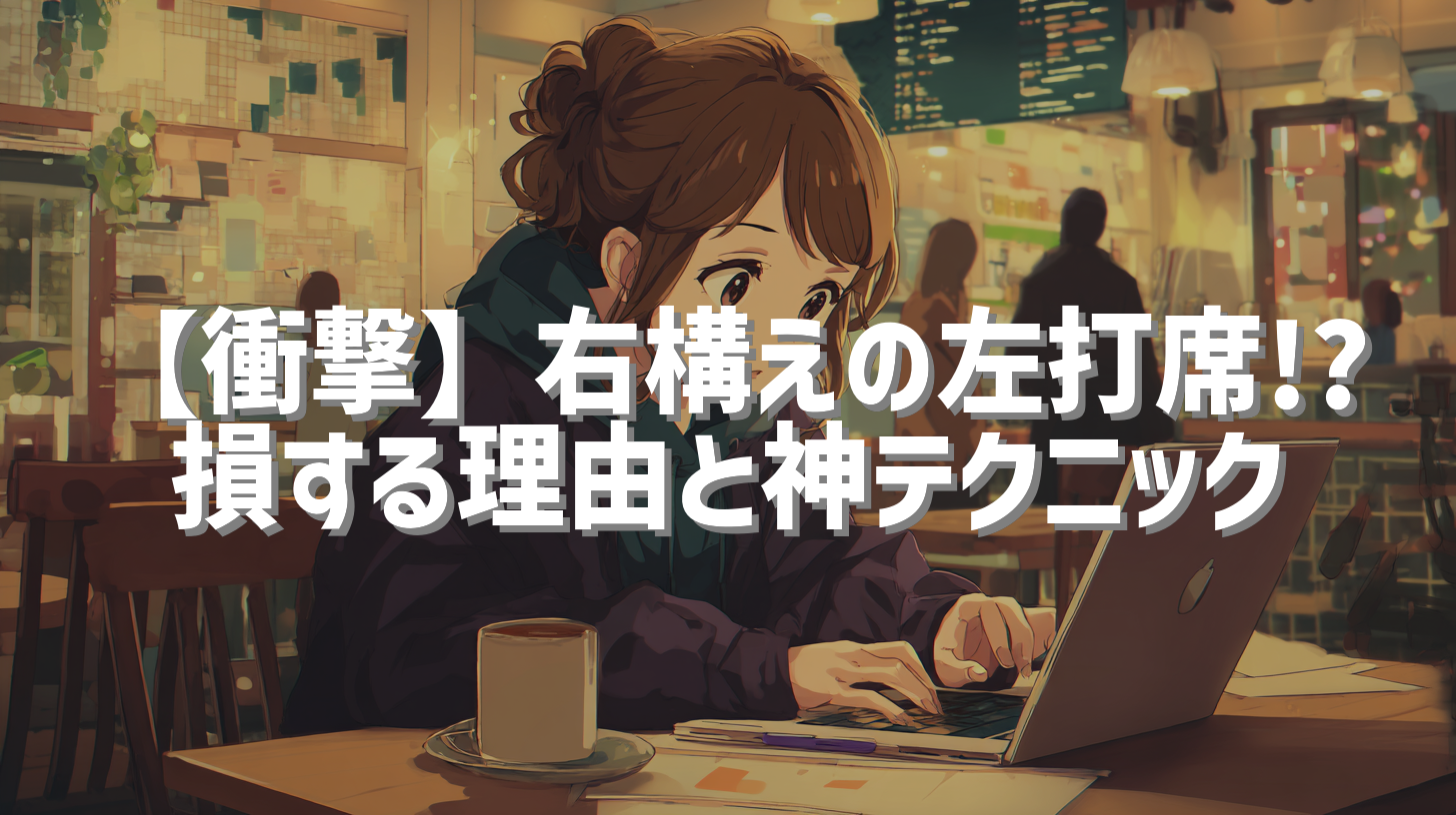 【衝撃】右構えの左打席!? 損する理由と神テクニック