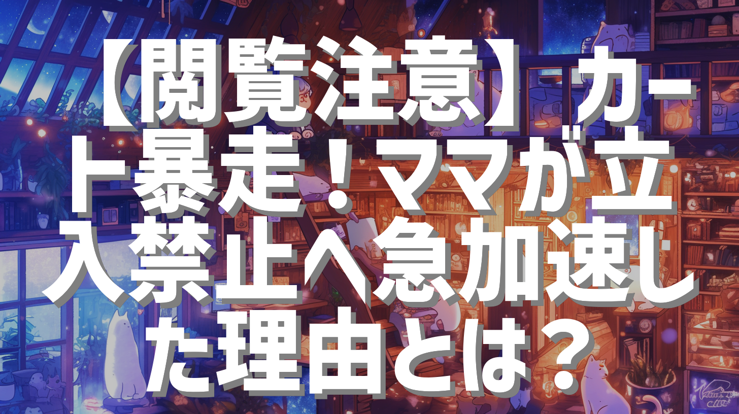 【閲覧注意】カート暴走！ママが立入禁止へ急加速した理由とは？