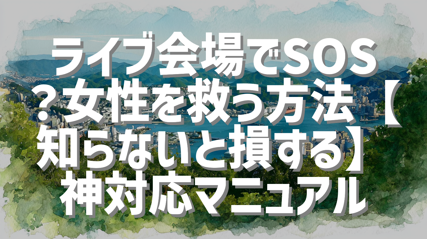 ライブ会場でSOS？女性を救う方法【知らないと損する】神対応マニュアル