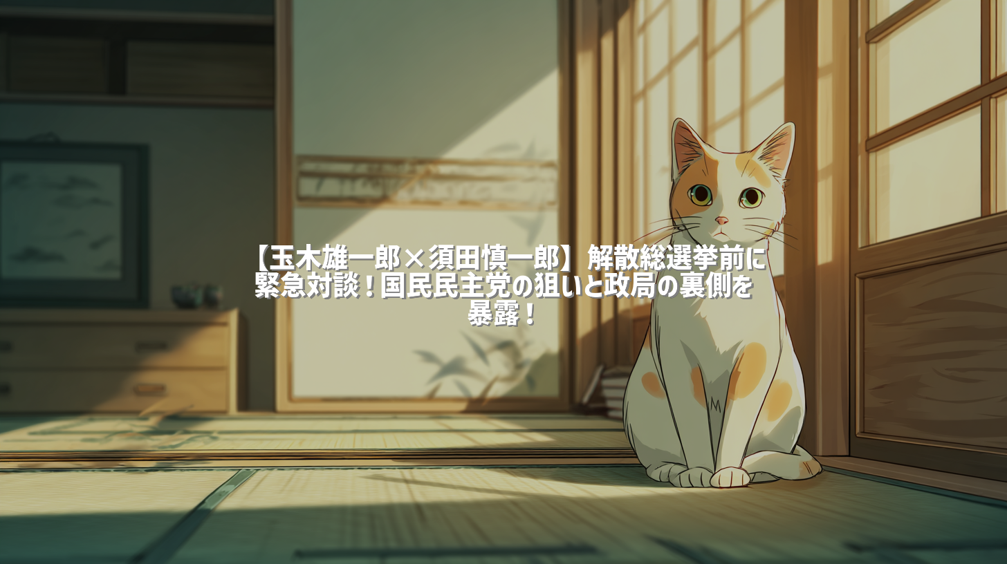 【玉木雄一郎×須田慎一郎】解散総選挙前に緊急対談！国民民主党の狙いと政局の裏側を暴露！