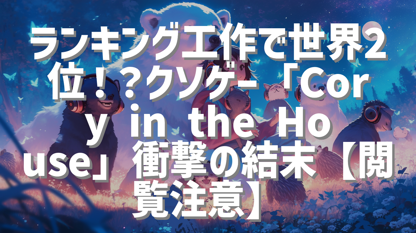 ランキング工作で世界2位！？クソゲー「Cory in the House」衝撃の結末【閲覧注意】