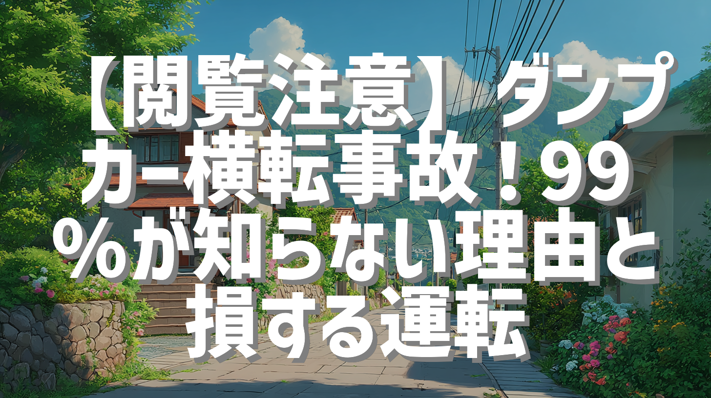 【閲覧注意】ダンプカー横転事故！99%が知らない理由と損する運転