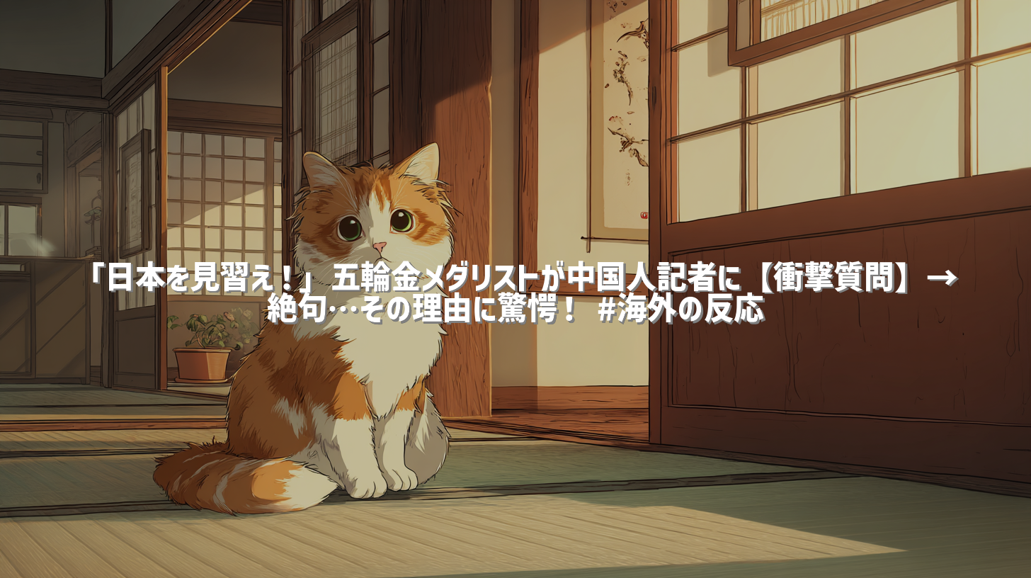 「日本を見習え！」五輪金メダリストが中国人記者に【衝撃質問】→ 絶句…その理由に驚愕！ #海外の反応