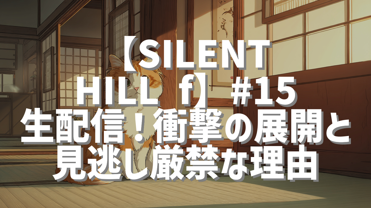 【SILENT HILL f】#15生配信！衝撃の展開と見逃し厳禁な理由