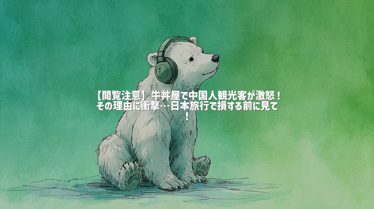 【閲覧注意】牛丼屋で中国人観光客が激怒！その理由に衝撃…日本旅行で損する前に見て！