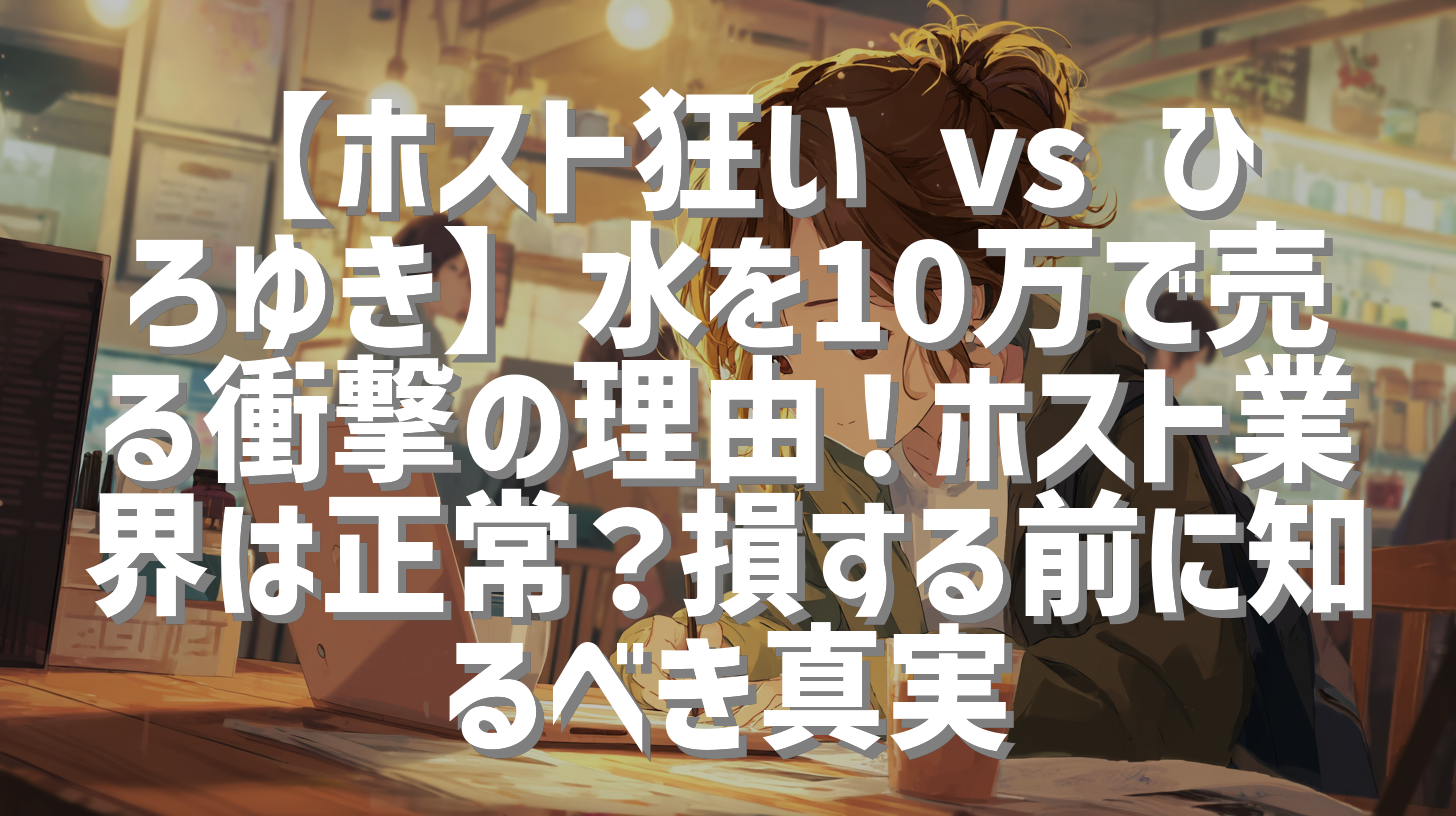 【ホスト狂い vs ひろゆき】水を10万で売る衝撃の理由！ホスト業界は正常？損する前に知るべき真実