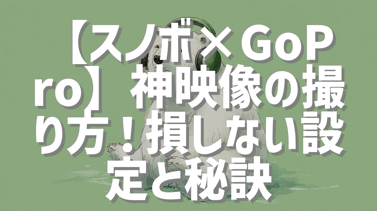 【スノボ×GoPro】神映像の撮り方！損しない設定と秘訣