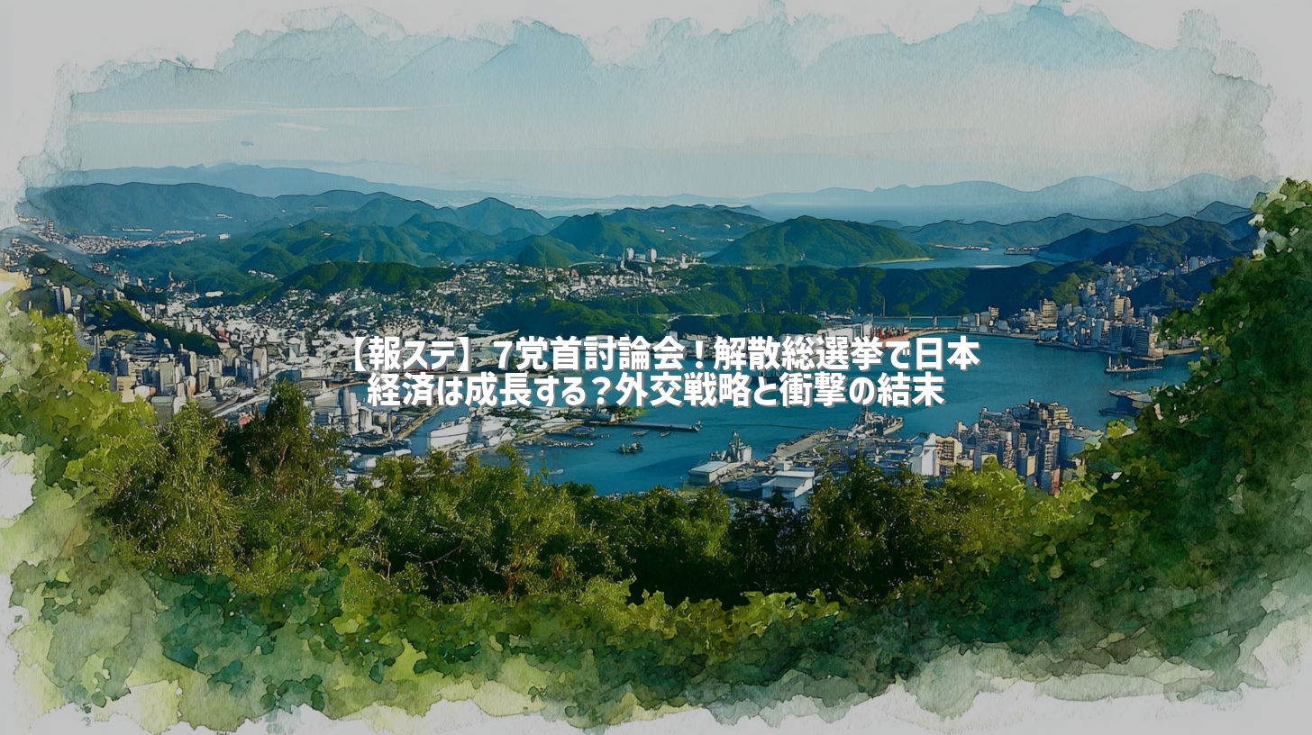 【報ステ】7党首討論会！解散総選挙で日本経済は成長する？外交戦略と衝撃の結末