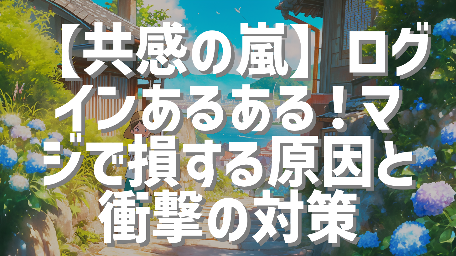 【共感の嵐】ログインあるある！マジで損する原因と衝撃の対策