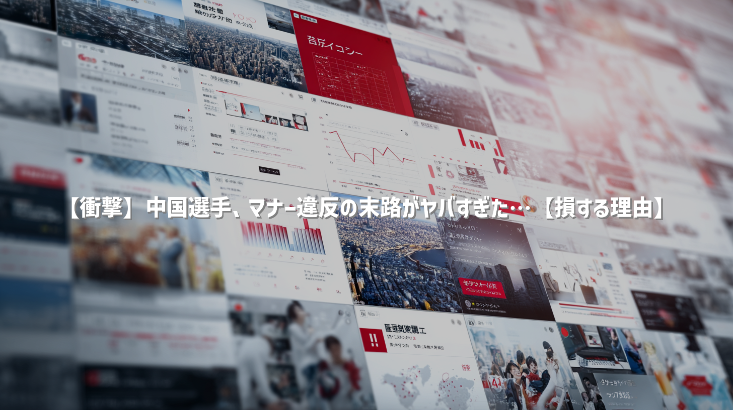 【衝撃】中国選手、マナー違反の末路がヤバすぎた…【損する理由】