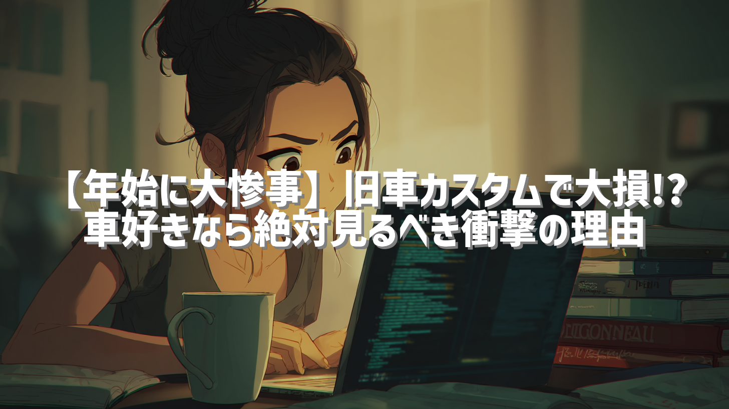 【年始に大惨事】旧車カスタムで大損!? 車好きなら絶対見るべき衝撃の理由