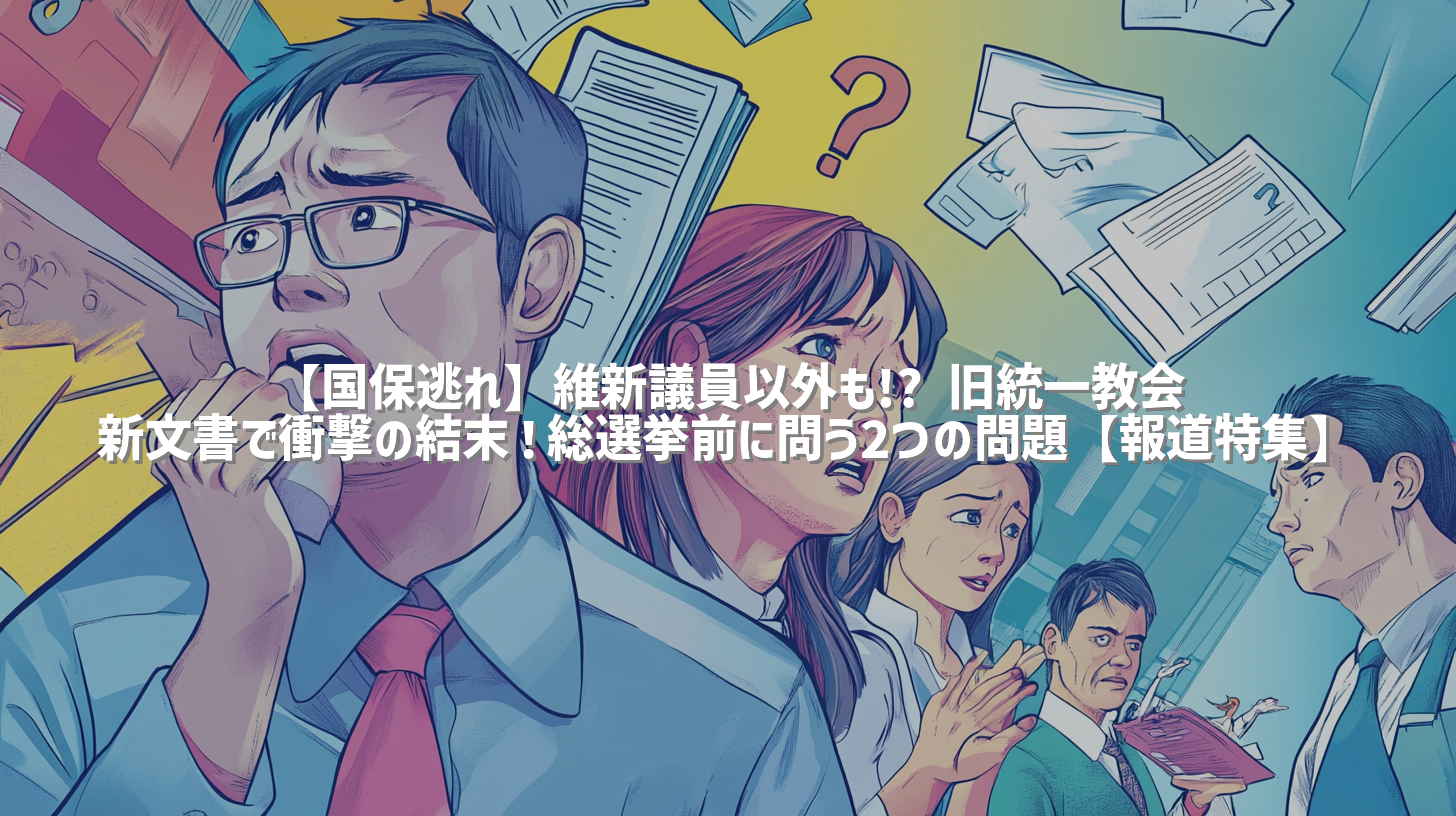 【国保逃れ】維新議員以外も!? 旧統一教会 新文書で衝撃の結末！総選挙前に問う2つの問題【報道特集】