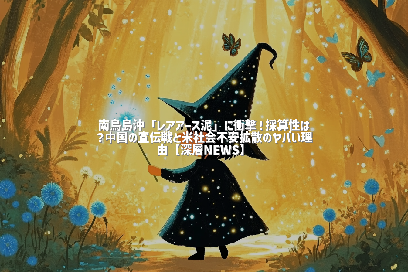 南鳥島沖「レアアース泥」に衝撃！採算性は？中国の宣伝戦と米社会不安拡散のヤバい理由【深層NEWS】