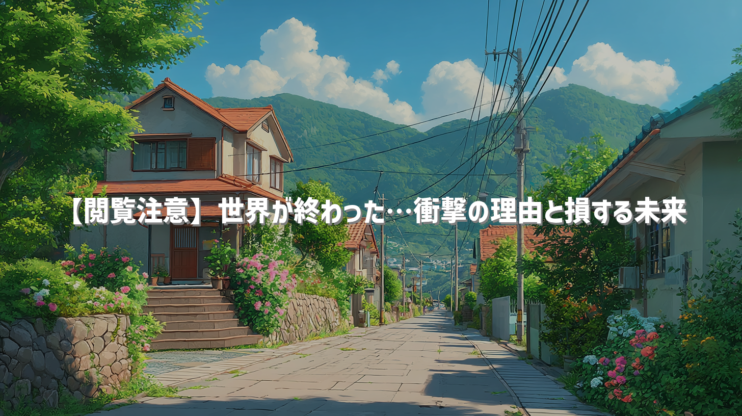【閲覧注意】世界が終わった…衝撃の理由と損する未来