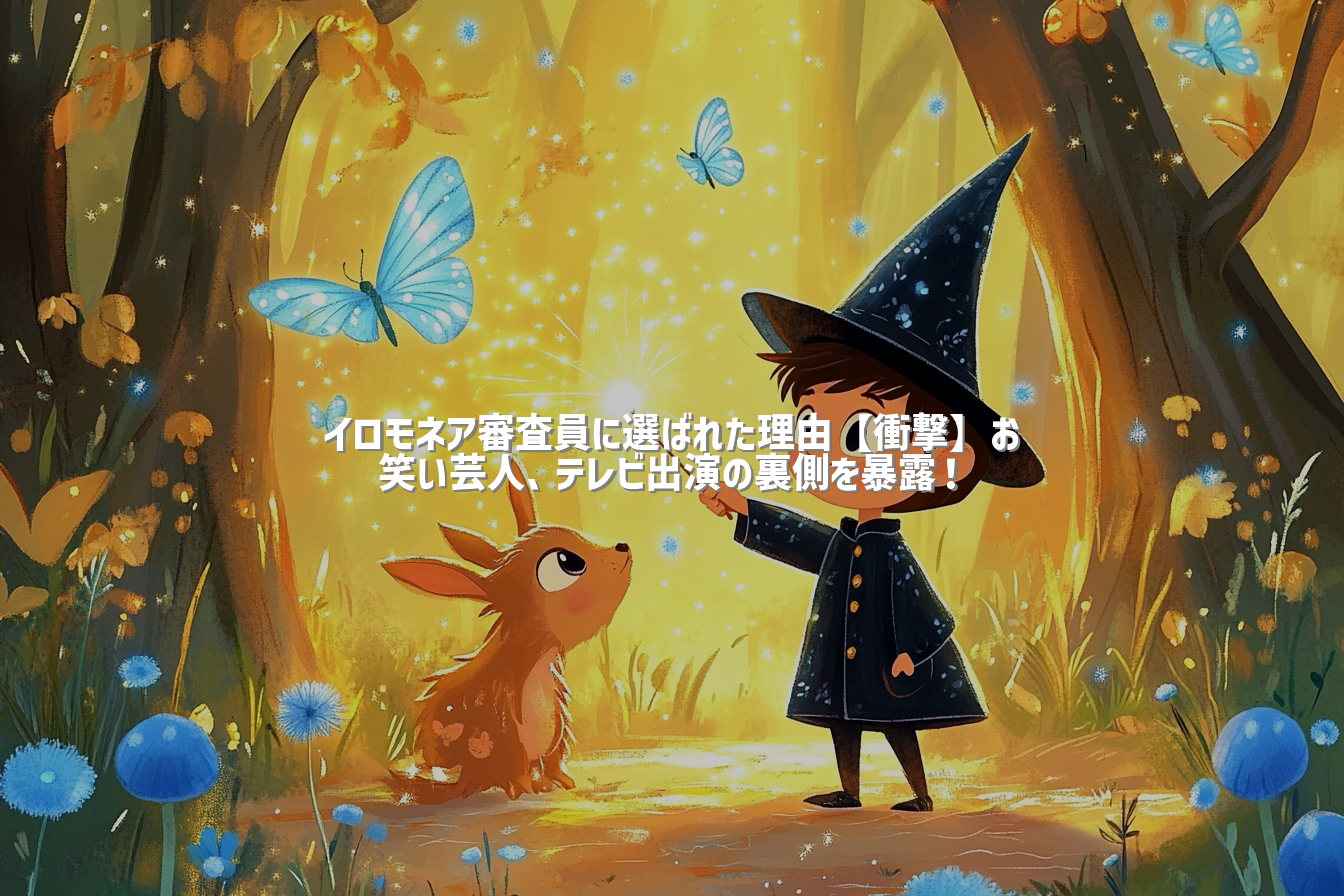 イロモネア審査員に選ばれた理由【衝撃】お笑い芸人、テレビ出演の裏側を暴露！