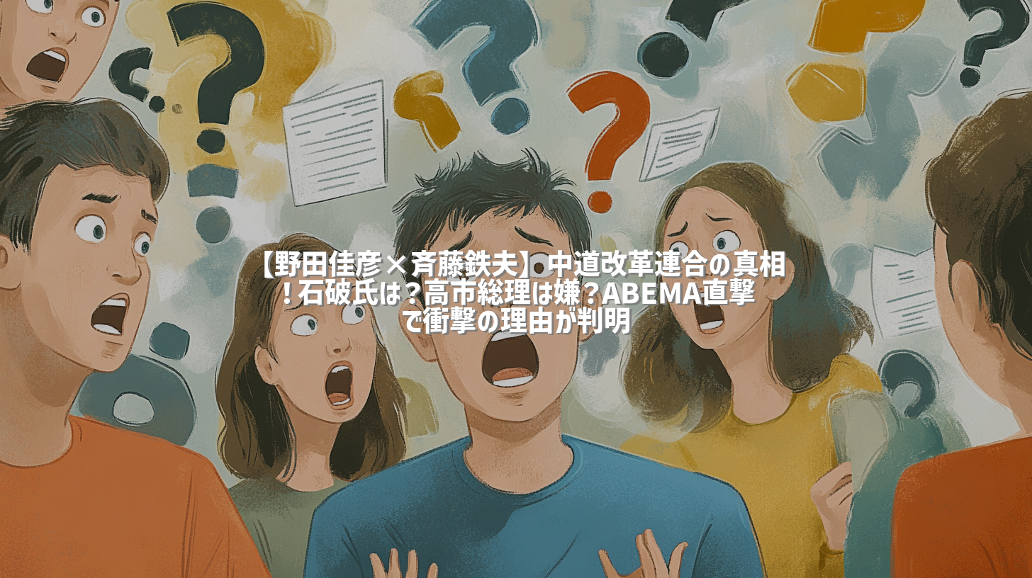 【野田佳彦×斉藤鉄夫】中道改革連合の真相！石破氏は？高市総理は嫌？ABEMA直撃で衝撃の理由が判明