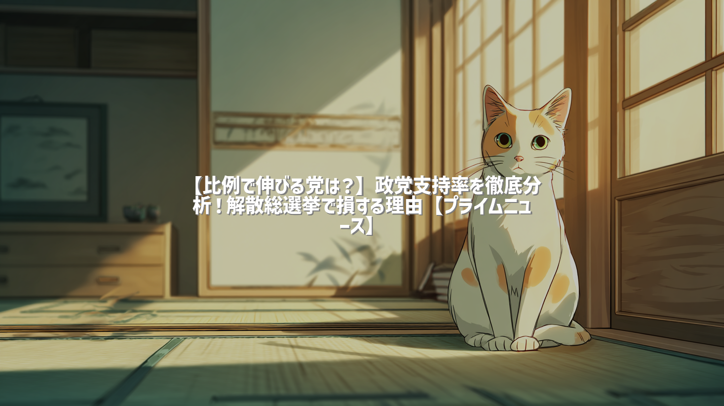 【比例で伸びる党は？】政党支持率を徹底分析！解散総選挙で損する理由【プライムニュース】