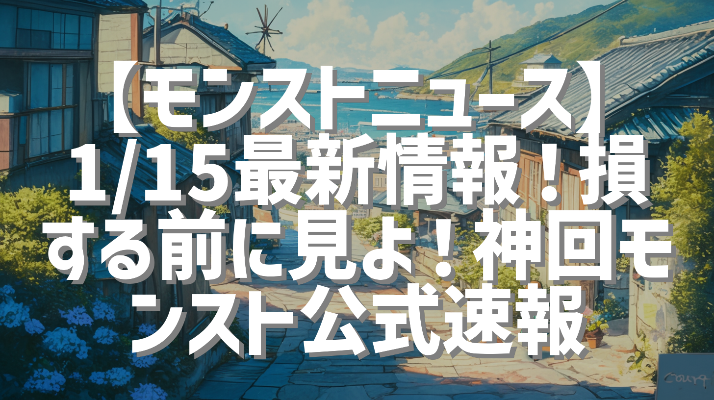 【モンストニュース】1/15最新情報！損する前に見よ！神回モンスト公式速報
