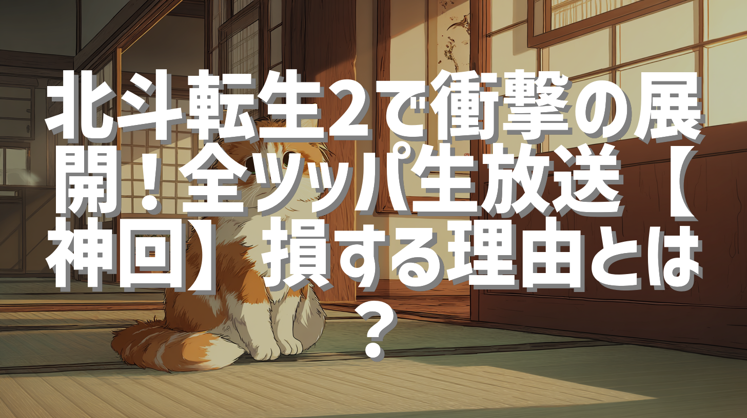 北斗転生2で衝撃の展開！全ツッパ生放送【神回】損する理由とは？