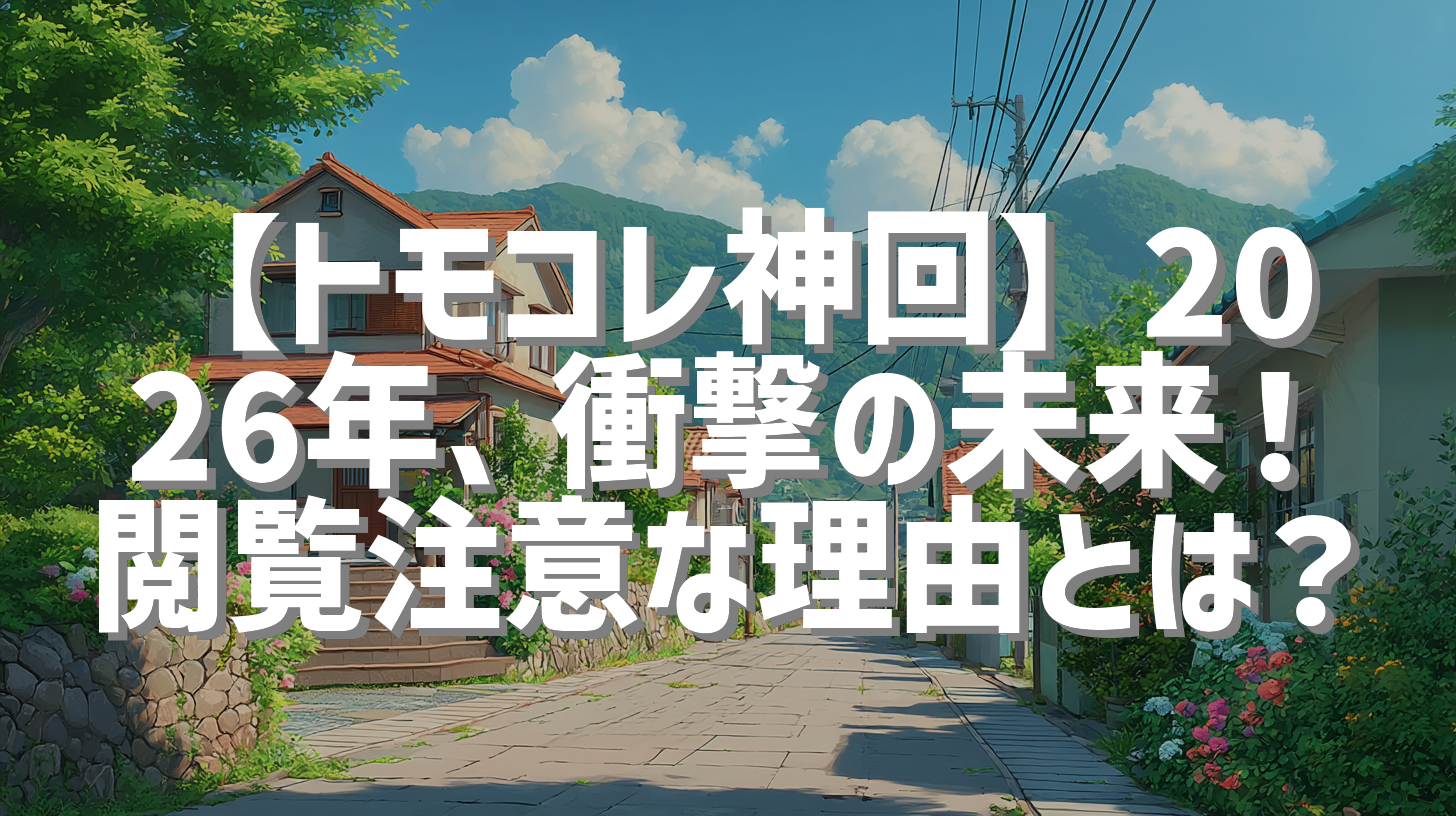 【トモコレ神回】2026年、衝撃の未来！閲覧注意な理由とは？