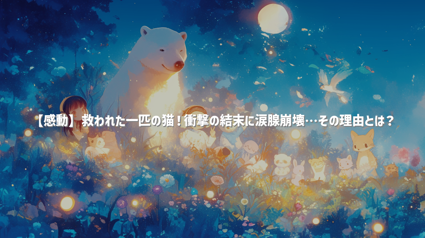 【感動】救われた一匹の猫！衝撃の結末に涙腺崩壊…その理由とは？
