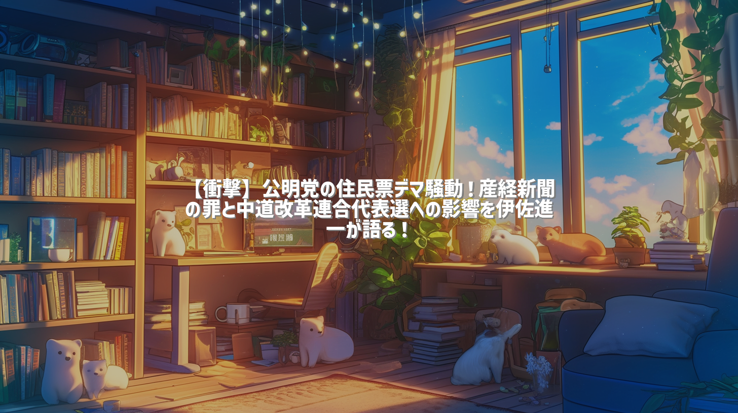【衝撃】公明党の住民票デマ騒動！産経新聞の罪と中道改革連合代表選への影響を伊佐進一が語る！