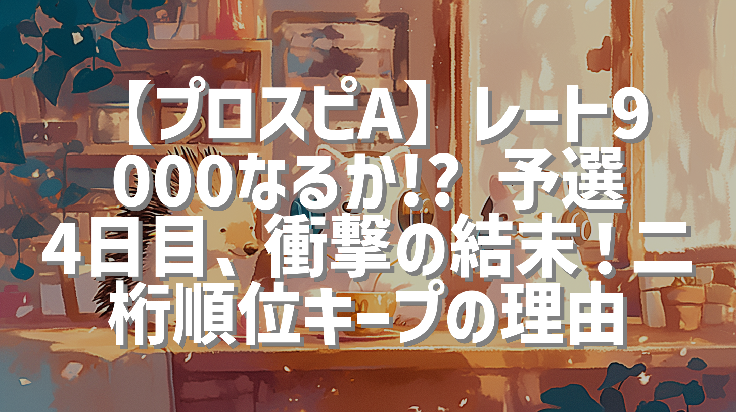 【プロスピA】レート9000なるか!? 予選4日目、衝撃の結末！二桁順位キープの理由