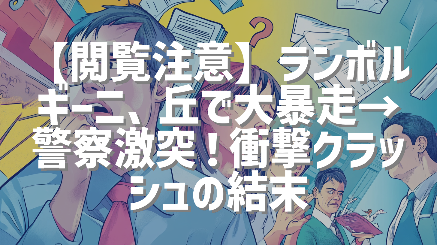 【閲覧注意】ランボルギーニ、丘で大暴走→警察激突！衝撃クラッシュの結末