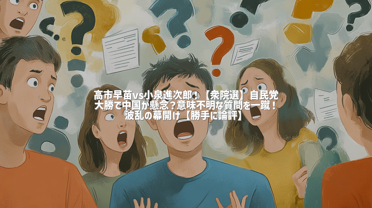 高市早苗vs小泉進次郎！【衆院選】自民党大勝で中国が懸念？意味不明な質問を一蹴！波乱の幕開け【勝手に論評】