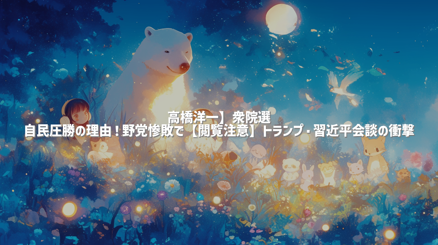 高橋洋一】衆院選 自民圧勝の理由！野党惨敗で【閲覧注意】トランプ・習近平会談の衝撃