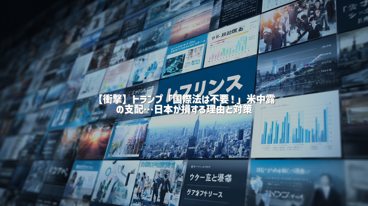 【衝撃】トランプ「国際法は不要！」米中露の支配…日本が損する理由と対策