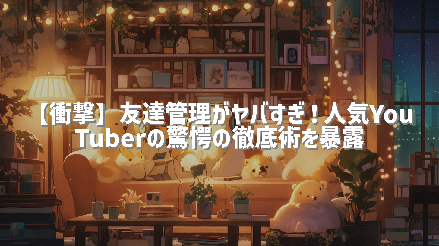 【衝撃】友達管理がヤバすぎ！人気YouTuberの驚愕の徹底術を暴露
