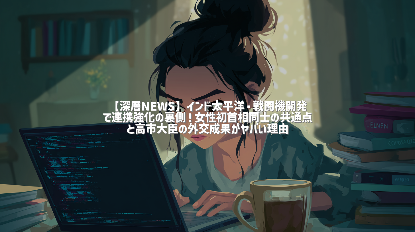 【深層NEWS】インド太平洋・戦闘機開発で連携強化の裏側！女性初首相同士の共通点と高市大臣の外交成果がヤバい理由
