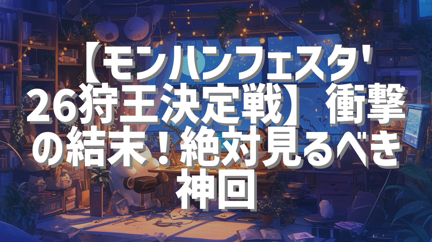 【モンハンフェスタ'26狩王決定戦】衝撃の結末！絶対見るべき神回