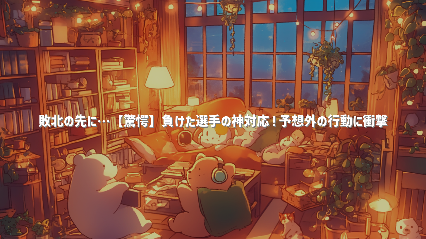 敗北の先に…【驚愕】負けた選手の神対応！予想外の行動に衝撃