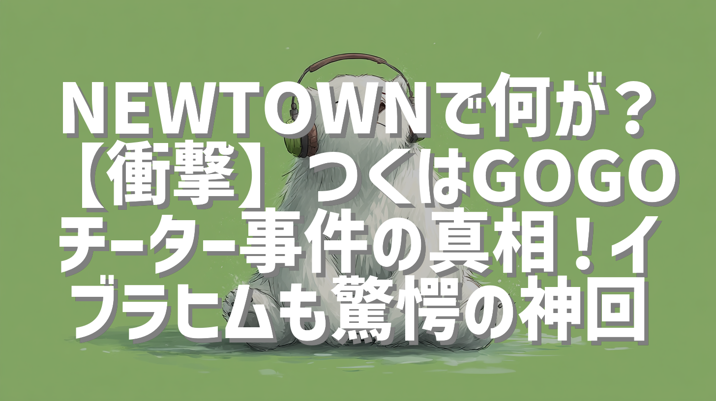 NEWTOWNで何が？【衝撃】つくはGOGOチーター事件の真相！イブラヒムも驚愕の神回