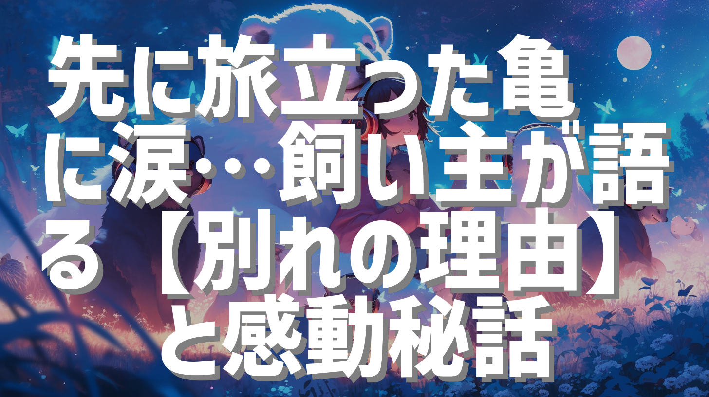 先に旅立った亀🐢に涙…飼い主が語る【別れの理由】と感動秘話