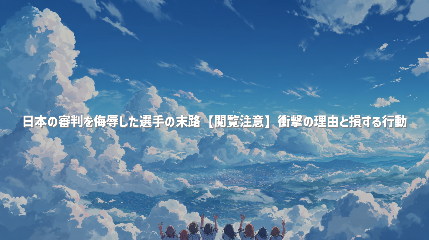 日本の審判を侮辱した選手の末路【閲覧注意】衝撃の理由と損する行動